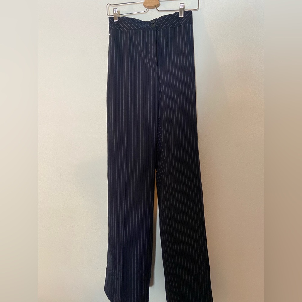 NEW Classic Navy/White Jones New York Pinstripe Stretch Pants - Size 16